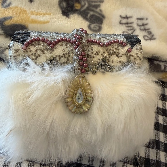 Mary Frances Mini Rabbit Fur Clutch - Picture 2 of 10
